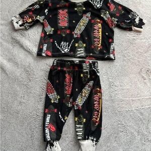 Kids Rock Band Black Matching Lounge Set